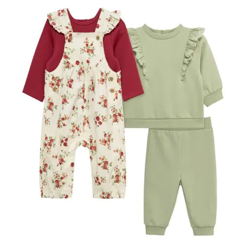Little Me Baby 4-piece Coverall Set - Light Green