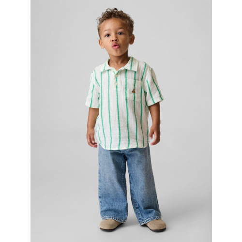 Baby & Toddler Cotton Gauze Print Polo Shirt