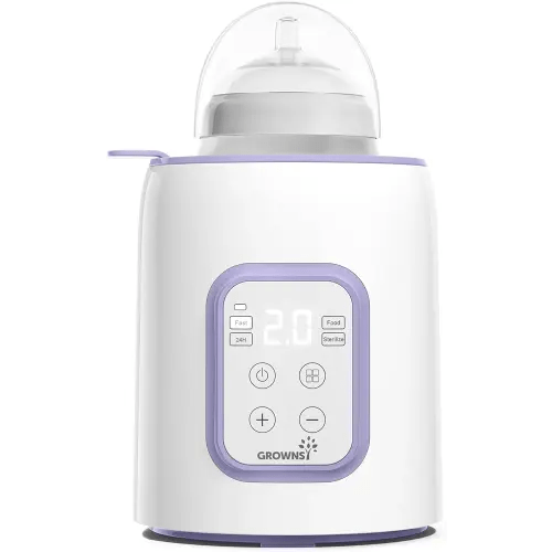 GROWNSY Bottle Warmer, 8-in-1 Fast Baby Bottle Warmer for Breastmilk or Formula, Smart Temperature Control and Automatic Shut-Off Milk Warmer, Baby Essentials for Newborn- Purple