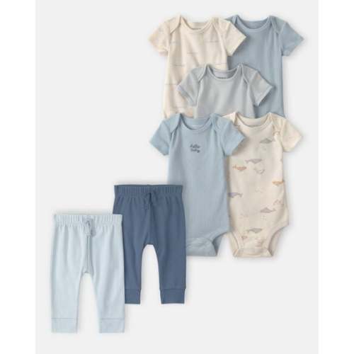 Baby Boy 7-Piece Bodysuits & Pants Set - Blue/Ivory | Carter's