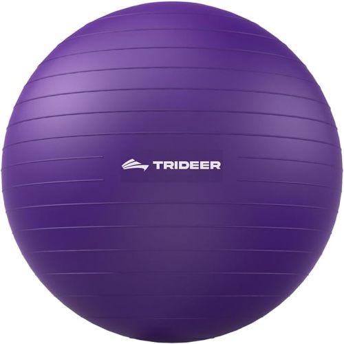 Trideer Exercise Ball for Yoga, Pilates & Fitness – Stability Ball Equipment for Home Gym & Office Chair, Core & Balance Training Accessories, Physical Therapy Equipment, Quick Pump Included, 5 Sizes