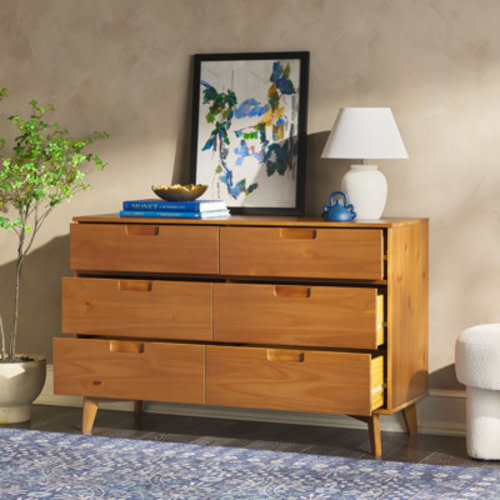Mercury Row® Yarber 6 Drawer Solid Wood Double Dresser & Reviews | Wayfair