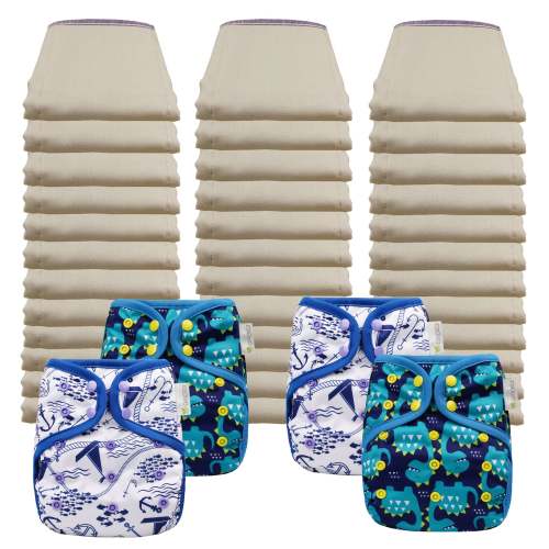 Better Fit Economy Prefold Diaper Packages with OsoCozy One Size Covers
