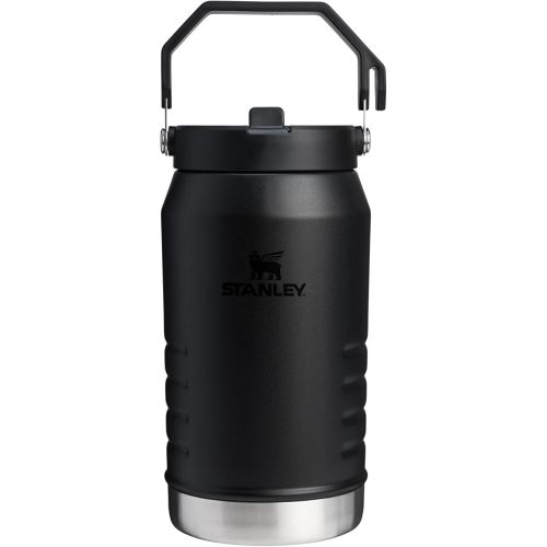 STANLEY IceFlow 2.0 Flip Straw Jug with Handle 64 oz | Twist On Lid and Flip Up Straw | Leakproof for Travel and Sports | Insulated Stainless Steel | BPA-Free | Black 2.0