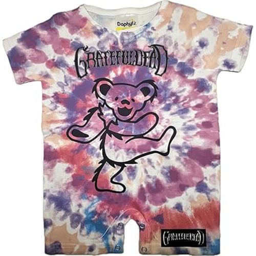 Grateful Dead Officially Licensed Onesie Romper, Tie Dye Dancing Bear Design, Infant and Toddler, Extra Soft, Baby Clothes