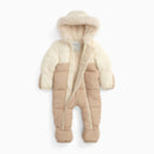 Recycled Padded Snowsuit - Ecru and Sesame