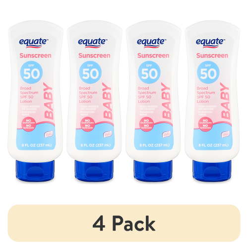 (4 pack) Equate Baby Broad Spectrum Sunscreen Lotion, SPF 50, 8 fl oz