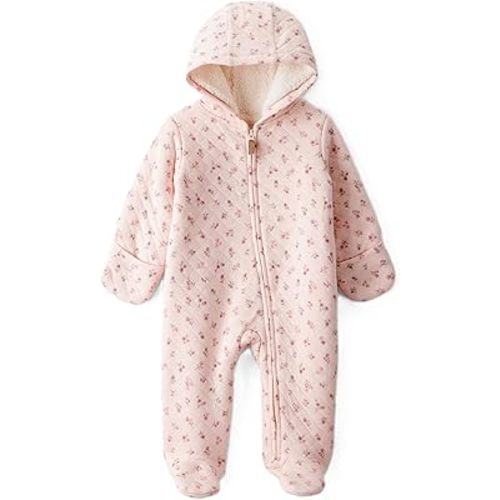Carter's Baby Girls' and Baby Boys' Newborn-9M Hooded Quilted Pram Sleep & Play