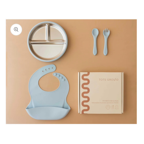 Stainless Steel Baby Feeding Set 6+ Months - Baby Blue