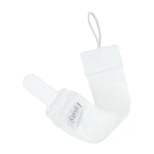 Paty Knit Pacifier Clip with White Trim