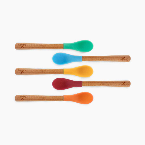 Avanchy Bamboo Infant Spoons (5 Pack) - Assorted--No Pink