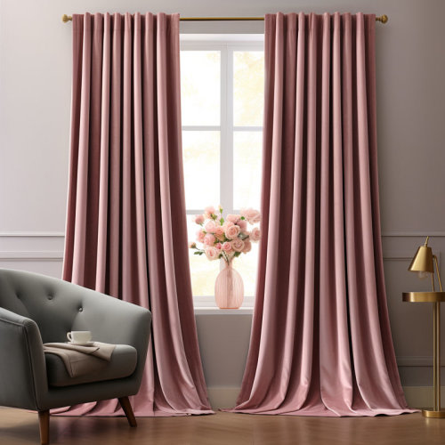Everly Quinn Lauier Velvet Room Darkening Curtain Pair & Reviews | Wayfair