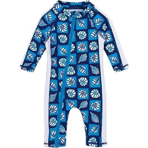 SwimZip Girls' Long-Sleeve UPF 50+ Swimsuit for Baby, Toddler, & Little Girls
