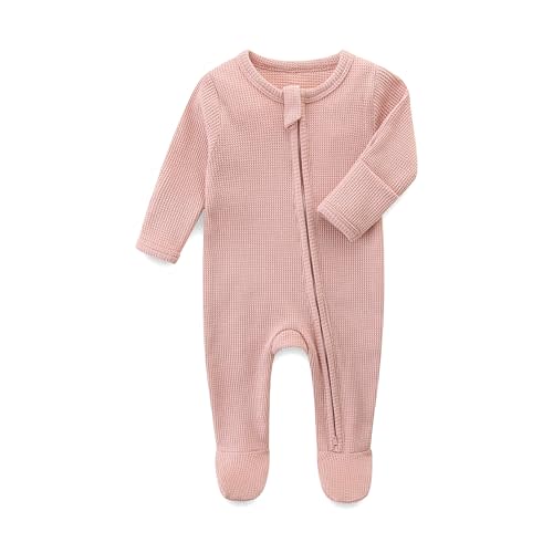 Baby Footies with Mittens, Infant 2-Way Zip Organic Cotton Jumpsuit