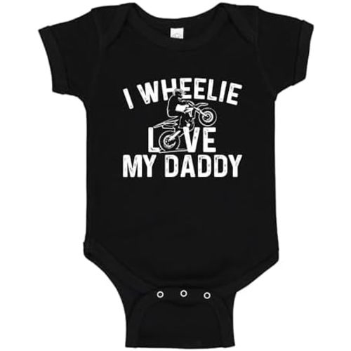 I Wheelie Love Daddy Dirt Bike Baby One Piece Or Toddler T-Shirt Motocross Baby Clothes