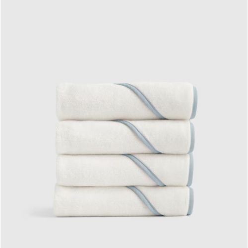Organic Turkish Cotton Baby Hooded Towel Set 4-Pack in White