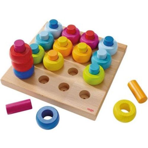 Haba Rainbow Whirls Pegging Game Wooden Arranging Toy (made In Germany)