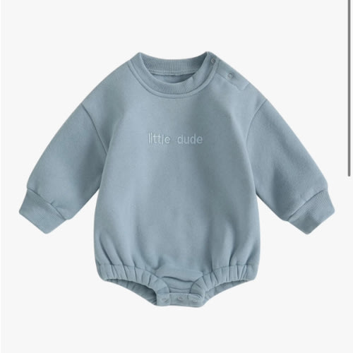 VISGOGO Newborn Infant Baby Boy Girls Oversized Romper Little Dude Sweater Onesie Coming Home Outfit Neutral Clothes