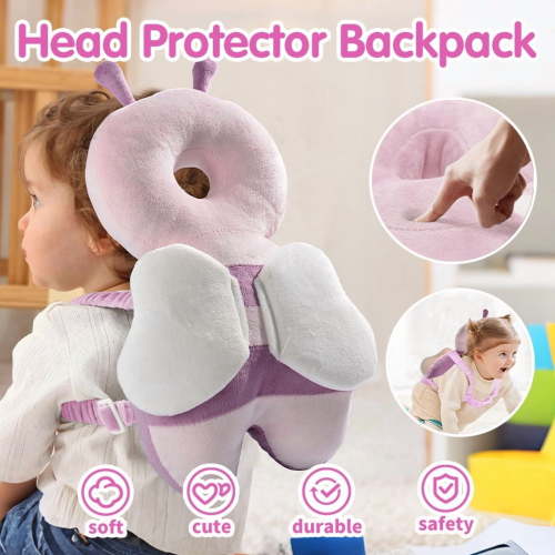 Head Safety Protector Pad for Baby Toddler Walker, Hooded Towel Infant Talking Head Protection Backpack Cushion