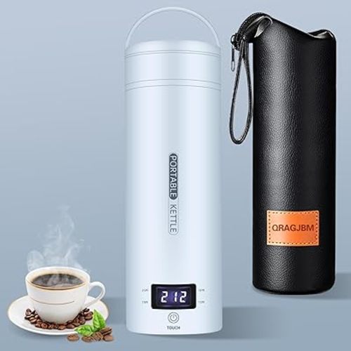 Travel Electric Kettle Portable Small Mini Tea Coffee Kettle Water Boiler, Water Heater with 4 Temperature Control,304 Stainless Steel with Auto Shut-Off & Boil Dry Protection, BPA-Free (Blue)