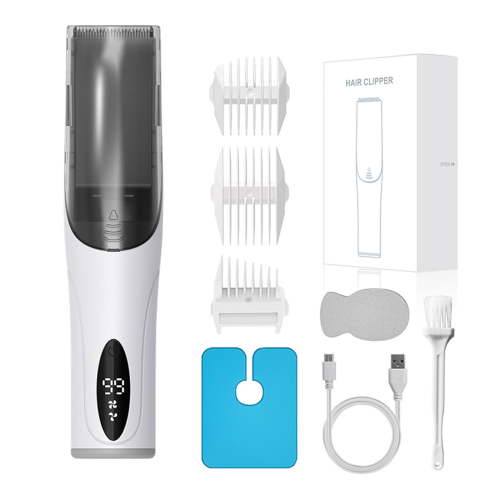 Kids Cordless Hair Clippers 3 Guide Comb Built In Suction Quiet Trimmer for Baby Safe Rechargeable Trimming Tool