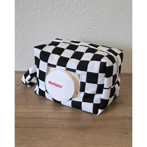 Black And White Checkered Diaper and Wipe Pouch | Quick On The Go Diaper Bag | Diaper Pouch | Diaper Bag | Baby Shower Gift | Handmade
