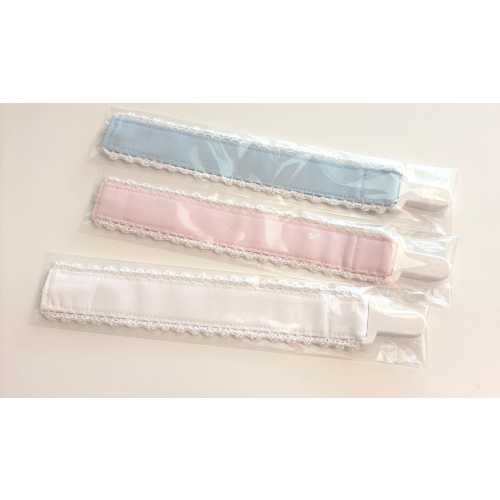 COTTON PACIFIER CLIPS, White Crocheted trim,Baby heirloom, Baby shower gift,Blank Paci Clips, Blanks for Embroidery, Embroidery Blanks