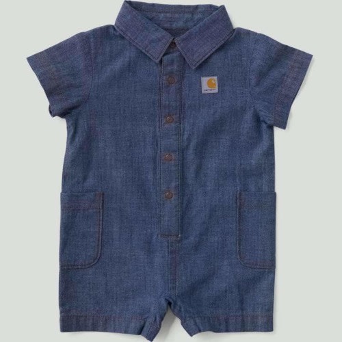 Boys' Short Sleeve Chambray Romper (Baby) | Tops | Carhartt