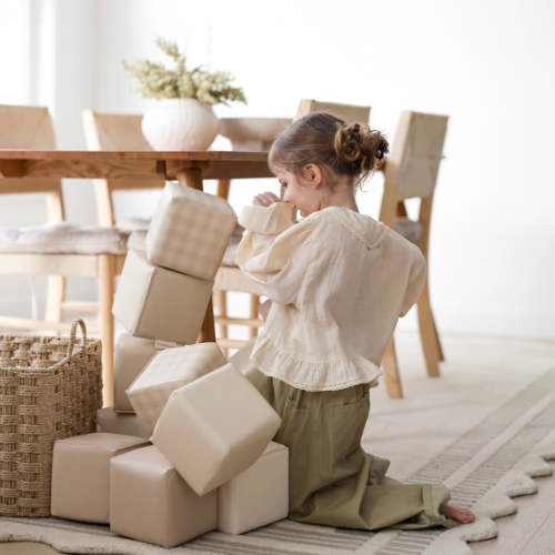 Soft Play Blocks 'Linen Gingham'