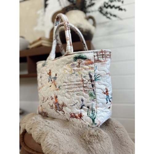 Retro Cowboy Quilted Handbag