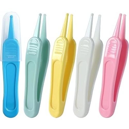5Pcs Nose Cleaning Tweezers, 5 Colors Baby Nose Picker, Effective Booger Remover Tool, Navel & Ear Cleaner Clip for Baby's Care
