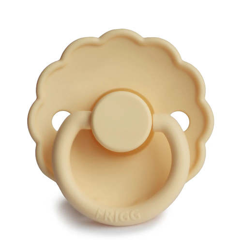 FRIGG Round Pacifier - Daisy Latex Size 2 - Pale Daffodil