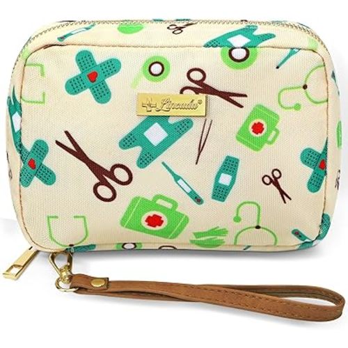 Portable Travel First Aid Kit for Kids and Adults, 143 Pieces All-Purpose Emergency First Aid Kit for Home, Car, Diaper Bag, Survival, Camping, Hiking, and More (Off-White)