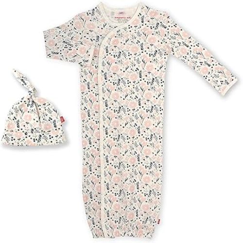 Magnetic Me Organic Cotton Newborn Sleeper Gown & Hat Set | Super Soft Organic Cotton Fabric Sleep Sack