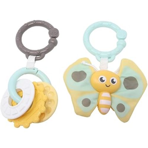 Fisher-Price Replacement Parts Sit Me Up Floor Seat for Baby GBL17 - Replacement Set of Clip on Toys - Crinkle Butterfly and Rings