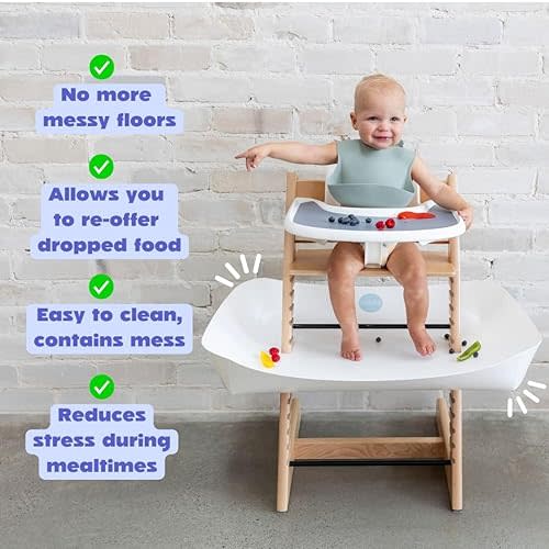 CATCHY - Food Catcher - Compatible with Stokke Tripp Trapp High Chair + 12 Other High Chairs - Highchair Sold Separately - Baby & Toddler Food & Mess Catcher - Under High Chair Accessory