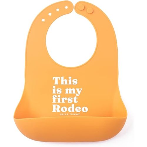 Bella Tunno Waterproof Silicone Baby Bib with Food Pocket, Adjustable Neck