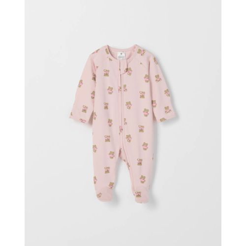 Baby Organic Cotton Zip Coverall - Teddies Pink | Target Australia