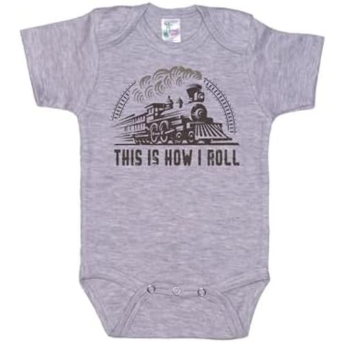Ebenezer Fire Baby Train Onesie/This Is How I Roll/Locomotive Baby Outfit/Newborn Conductor Bodysuit