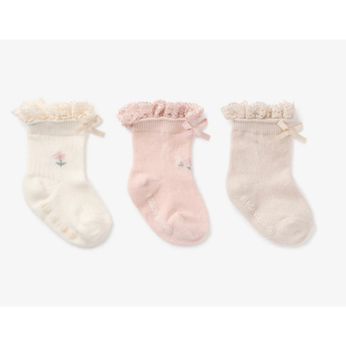 Floral Ankle Non Slip Baby Socks 3 pack – Elegant Baby