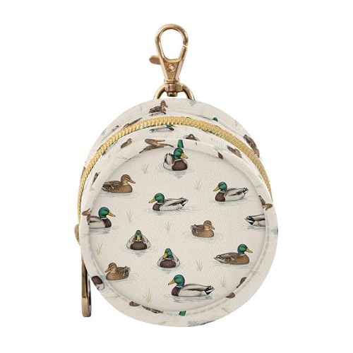 Duck Beige Print Pacifier Holder Case with Clip Pacifier Storage Case Baby Pacifiers Holder Portable for Diaper Bag Newborn Boy Girl Essentials