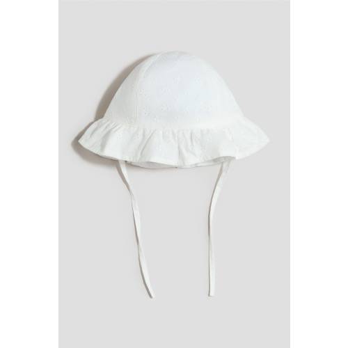 EYELET-EMBROIDERED COTTON SUN HAT
