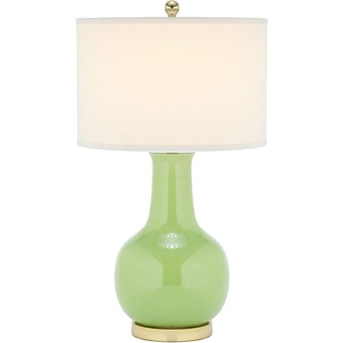 SAFAVIEH Lighting Collection Paris Modern Green Ceramic 28-inch Bedroom Living Room Home Office Desk Nightstand Table Lamp (LED Bulb Included)