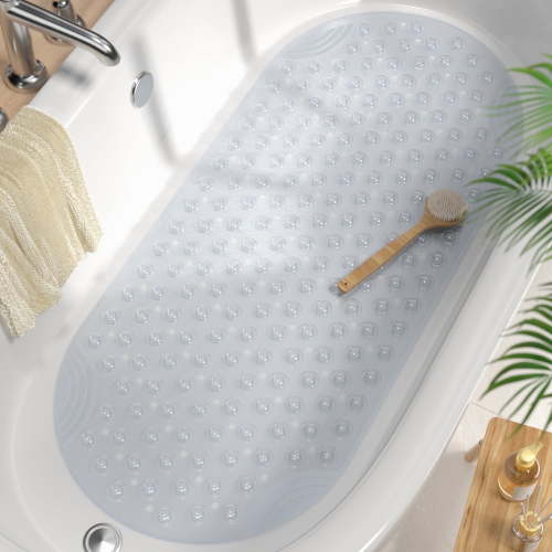 Non Slip Washable Bathtub Mat with Suction Cup, 16"x35"Clear