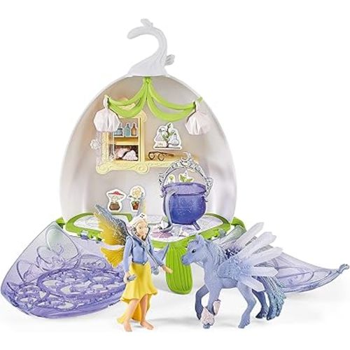 Schleich bayala, 14-Piece Playset, Fairy Toys for Girls and Boys Ages 5-12, Fairy Vet Blossom Toy Set