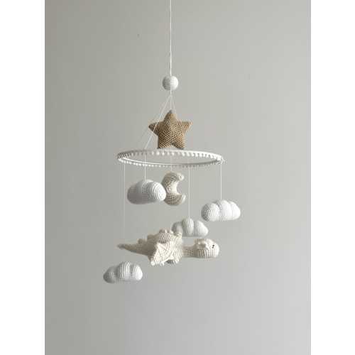 Handmade dragon baby mobile, crochet dragon nursery, Baby shower gift.