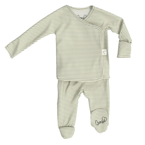 Footie - Mint Twist – Bonsie Skin to Skin Babywear