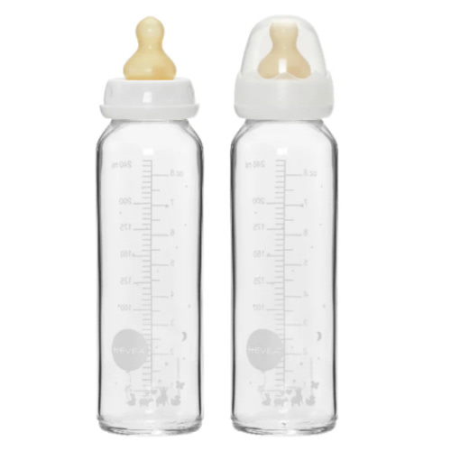 Hevea Standard Neck Baby Bottles- 240ML/ 8oz, Two-Pack