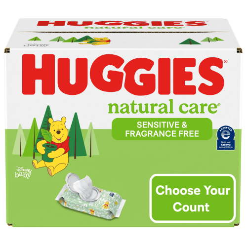 Huggies Natural Care Sensitive Baby Wipes, Hypoallergenic, Dermatologist Tested, 15 Flip-Top Packs (960 Wipes Total)