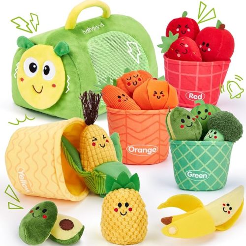hahaland Soft Fruit Vegetable Color Sorting for Baby Toys 6-12 Months